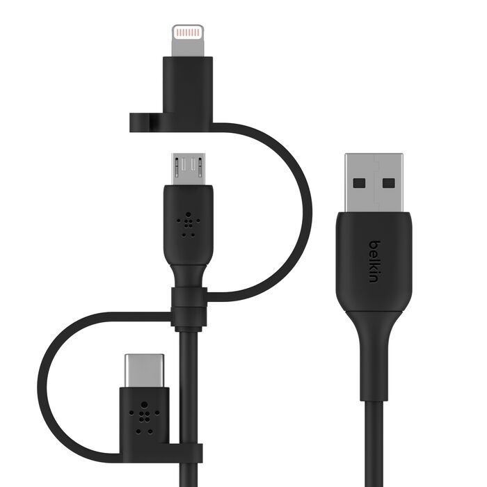 Belkin Universal Cable 15W (USB-A cable with USB-C,® Micro-USB and Lightning connectors)