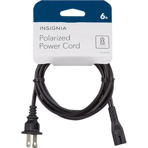 Best Buy Essentials 2m (6 ft.) Polarized Power Cord (BE-HCL330-C) - Black