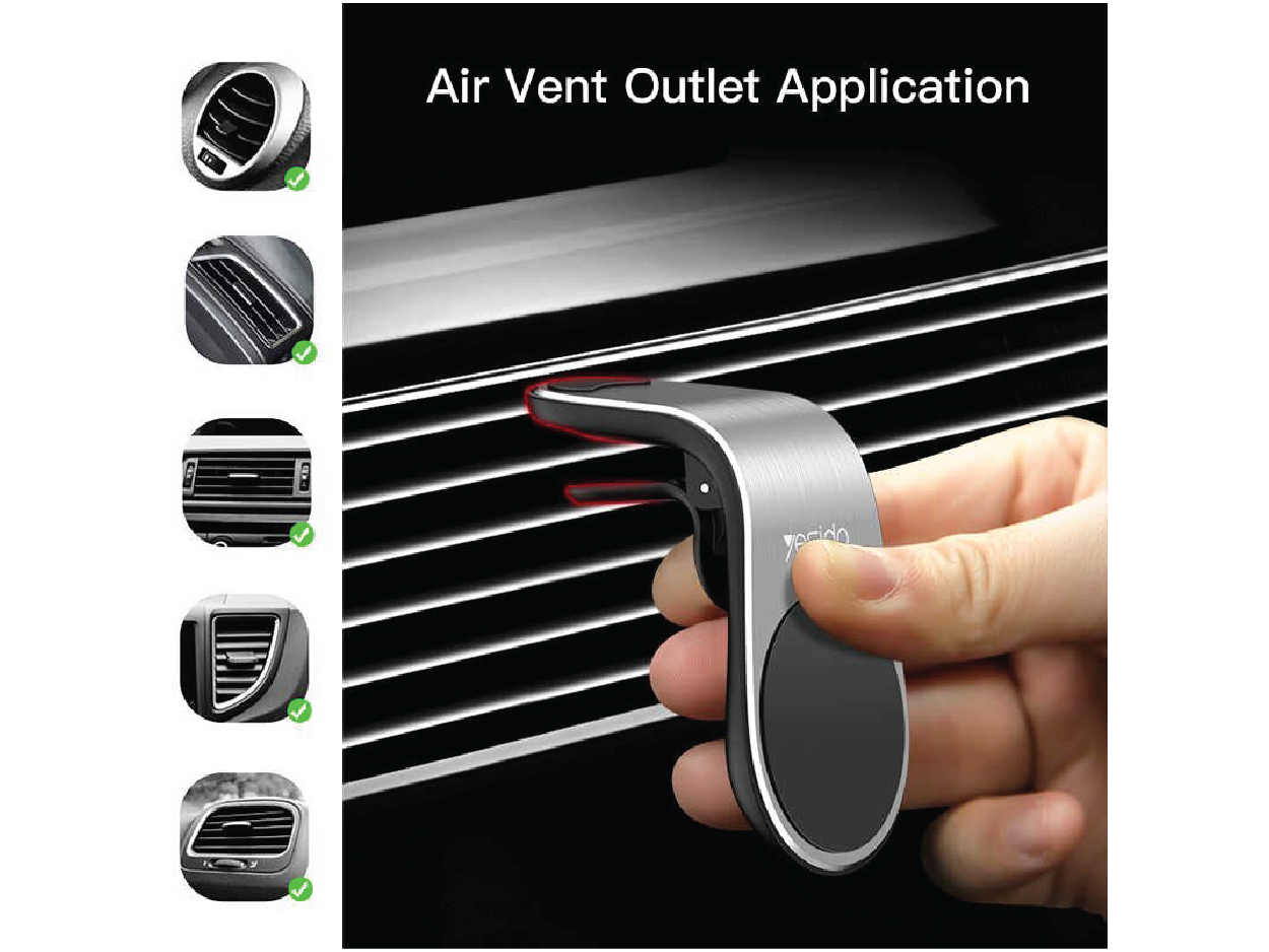 Yesido C64 Magnetic L Shape Air Vent Mount Car Holder